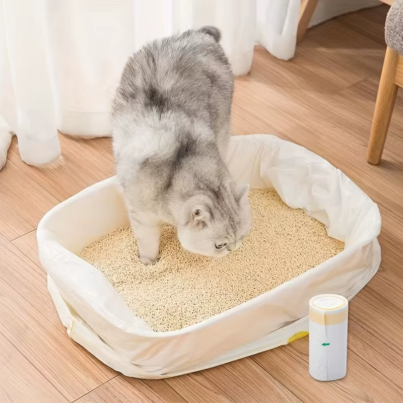 1 rouleau sac à litière pour chat sac poubelle à cordon pour animaux de compagnie ménage animalerie chat bac à litière doublure Multi taille chats chiens fournitures propres