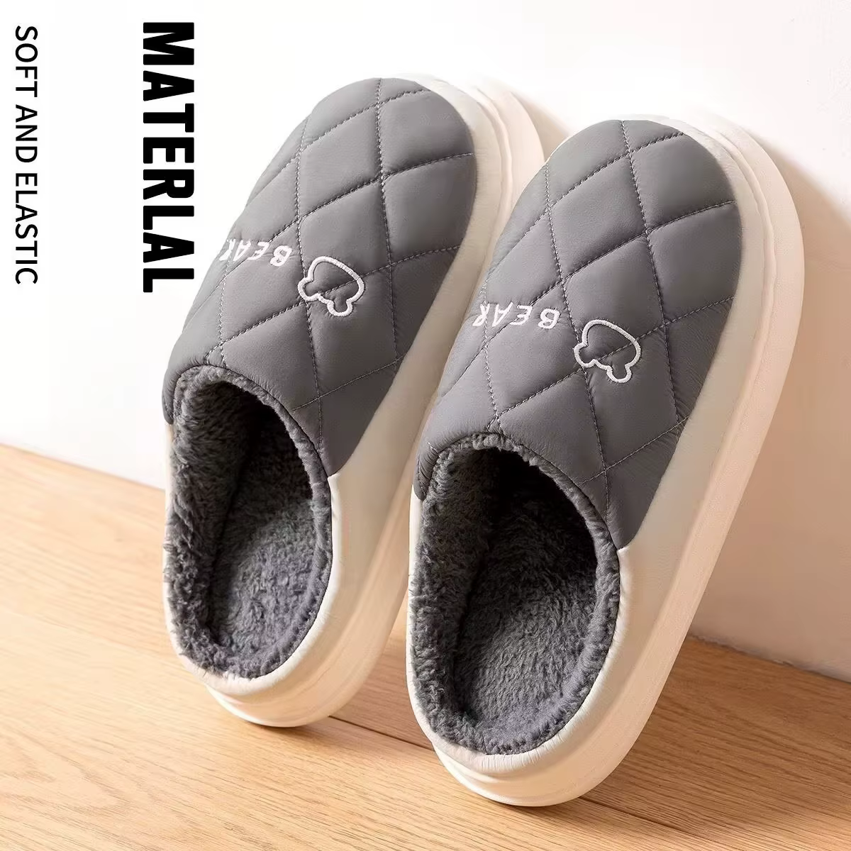 Pantoufles imperméables d'hiver 2025 pour hommes – Chaussures de maison à semelle épaisse ultra douce, chaussons d'intérieur antidérapants avec confort en mousse à mémoire de forme