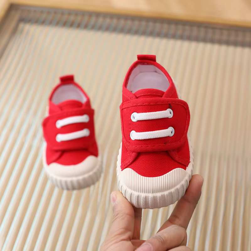 Baskets en toile pour enfants, chaussures décontractées pour tout-petits, confortables et douces, blanc non ald, chaussures solides pour bébés, garçons et filles