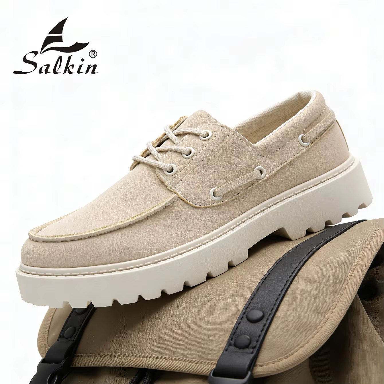 Nouvelles Chaussures Décontractées en Daim pour Hommes – Baskets Confortables à Lacets pour la Marche Quotidienne, Idéales pour l'Extérieur, Antidérapantes, Style Business et Preppy, à Plateforme en C
