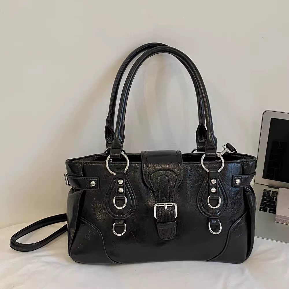 Sac à main Hobo, sac à bandoulière pour femme style motard, sac fourre-tout vintage chic vert menthe Y2K pour filles