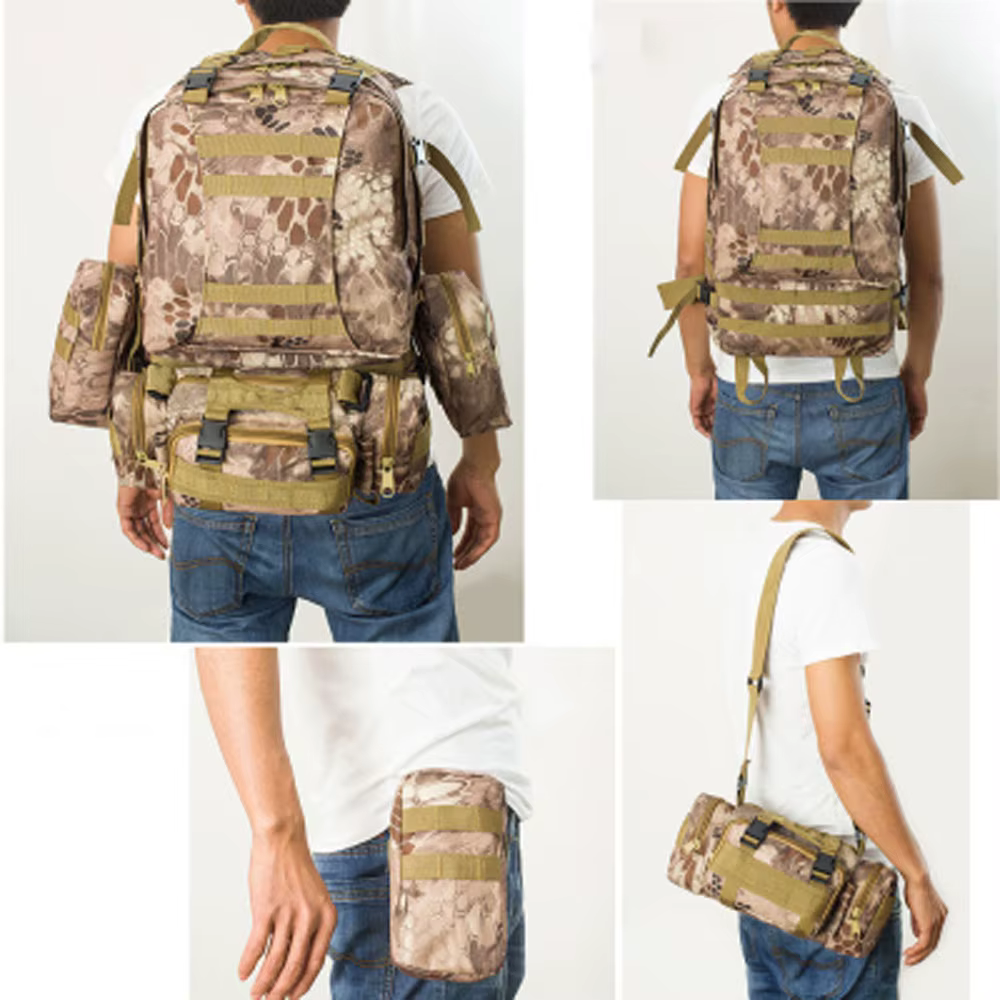 Sac à dos de sport Molle 4 en 1 pour homme, sac à dos de camping, escalade en plein air, randonnée, 50l