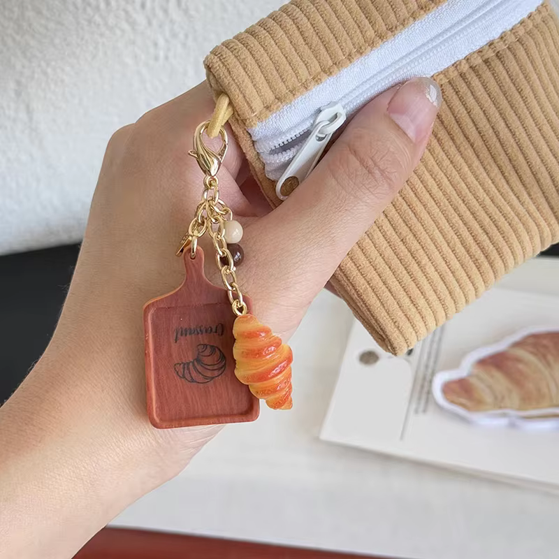 Porte-clés Unique en forme de pain Croissant