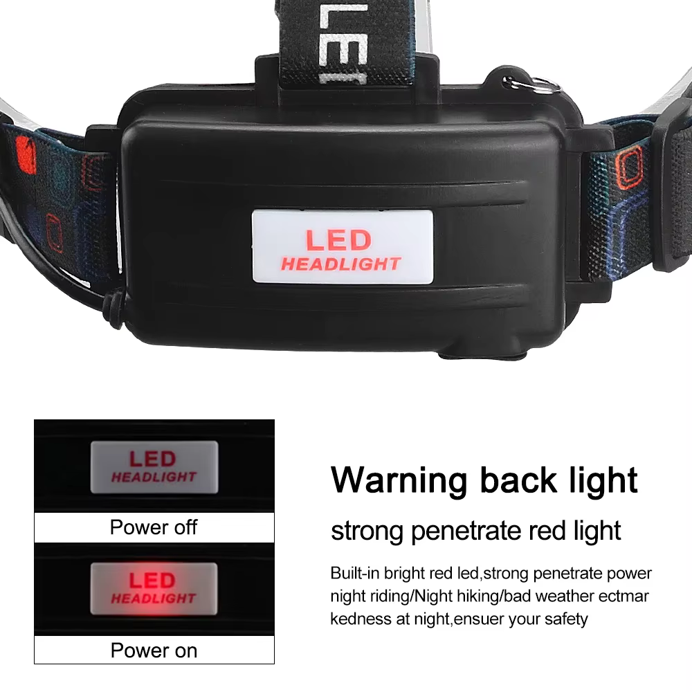 Lampe frontale Led rouge/vert/blanc/violet