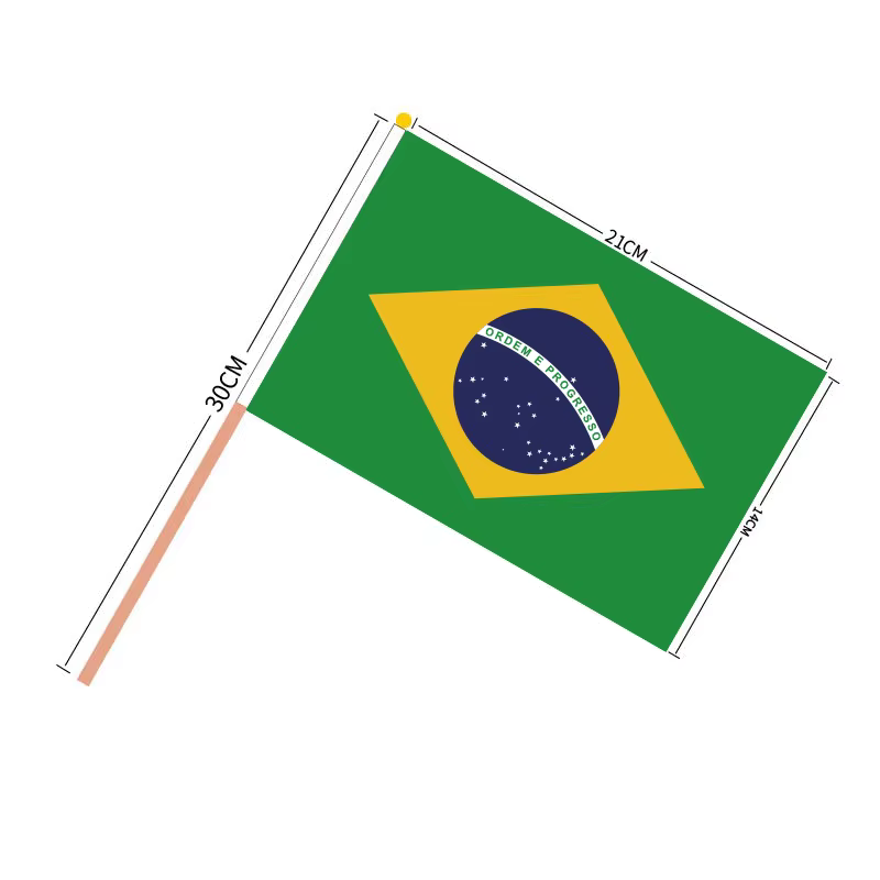 Drapeau brésilien à main américain personnalisé
