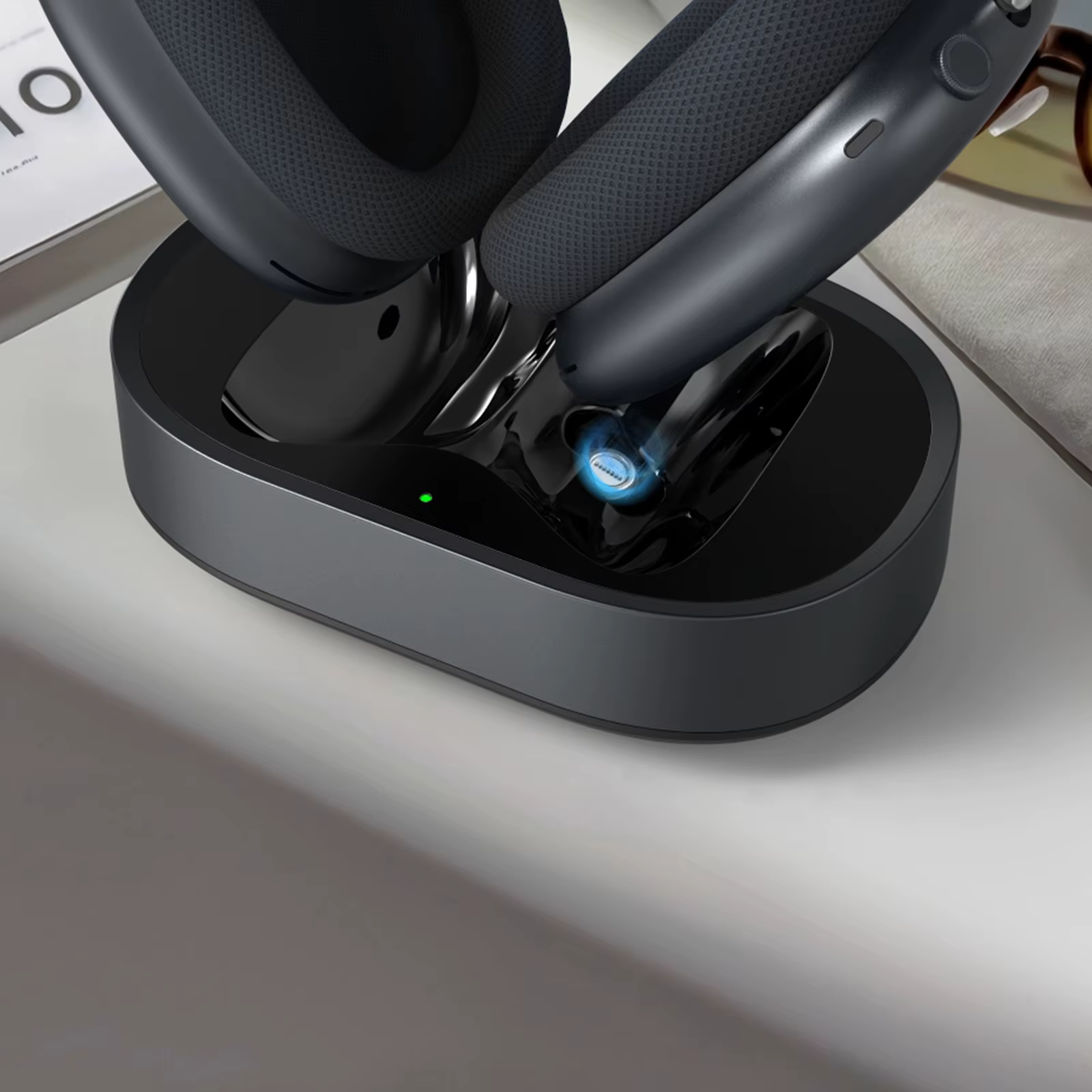 Station de charge portable adaptée aux écouteurs AirPods Max, accessoires, base de charge USB-C avec double connecteur, anti-rayures