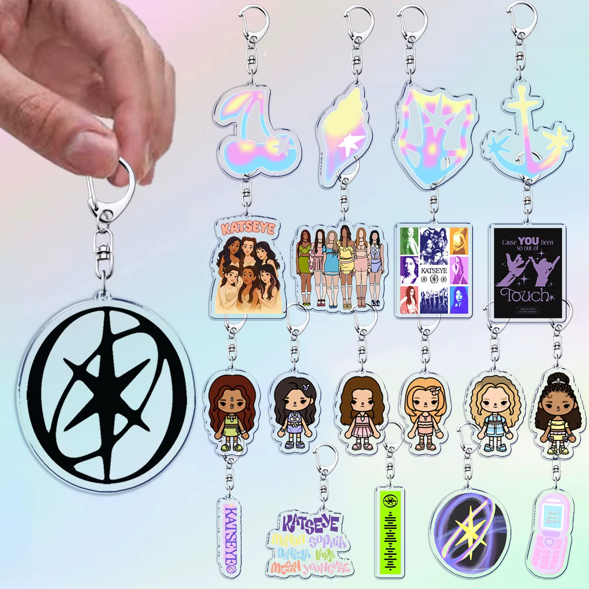 Cool K-pop Katseye porte-clés accessoires sac breloques mignon MANON ‌ SOPHIA Femme ‌ DANIELA Gamer porte-clés bijoux Fans Freinds cadeau