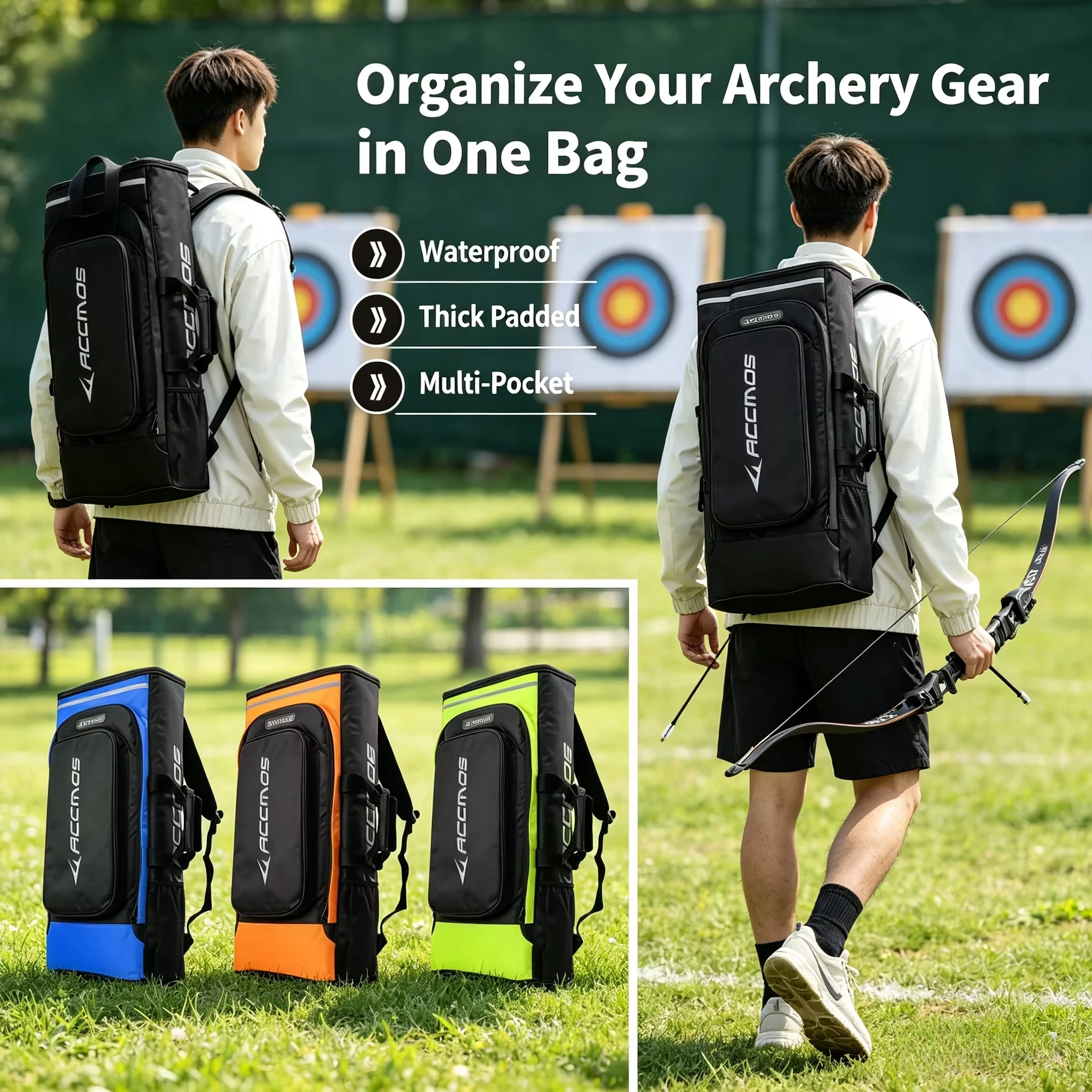 Sac à dos imperméable pour arc recurve