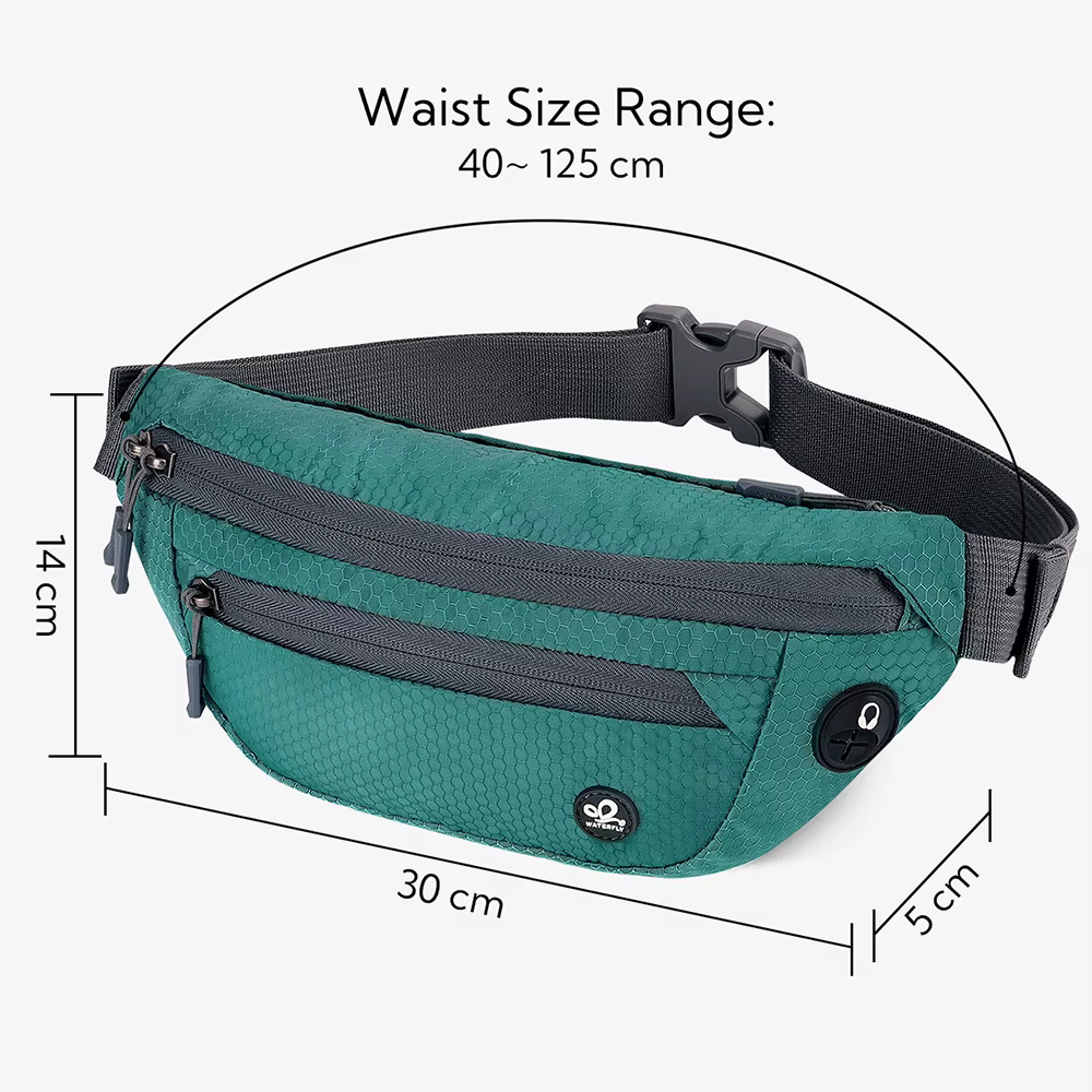 WATERFLY Bum Bag Sport Petit Sportif Unisexe Sac de Taille Élégant Léger Hipbag pour Voyage en Plein Air Randonnée