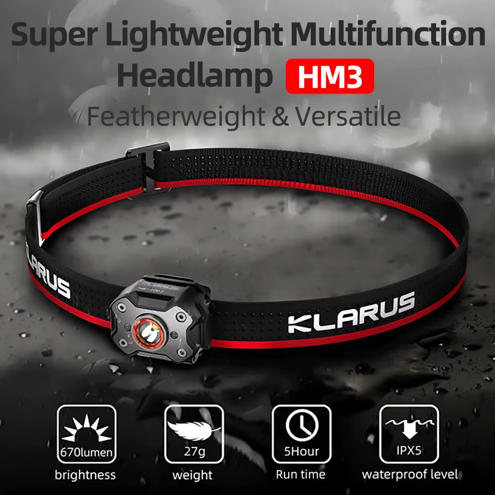 Klarus HM3 lampe frontale Portable Mini USB Rechargeable