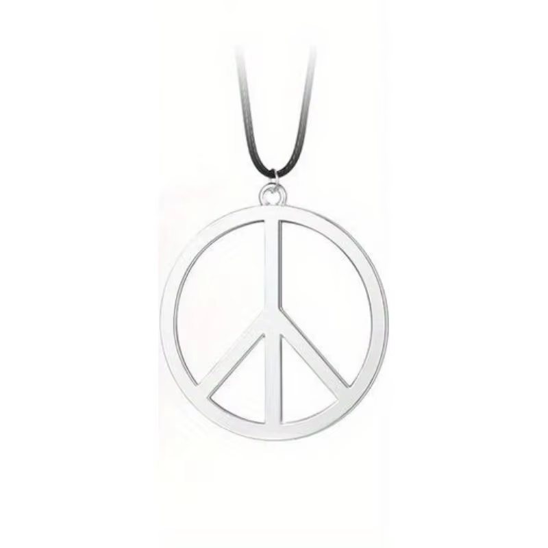 Ensemble de costumes Hippie, lunettes circulaires de Style années 60, collier avec signe de paix, bandeaux marguerite et tournesol, accessoire de Dressing, fête Hippie