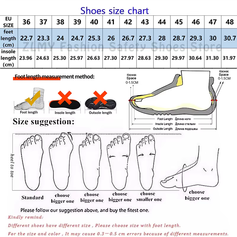 Chaussures de sécurité à la mode pour hommes