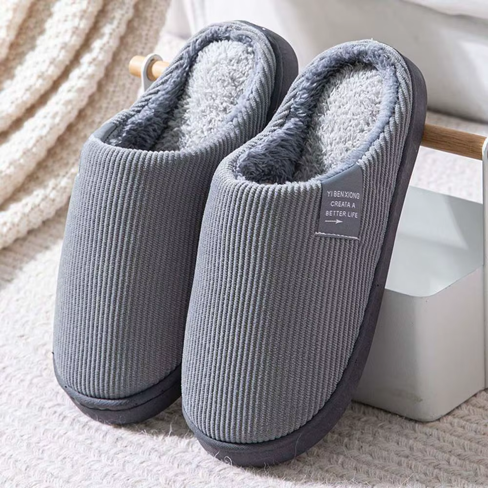 Pantoufles moelleuses décontractées en velours pour l'hiver