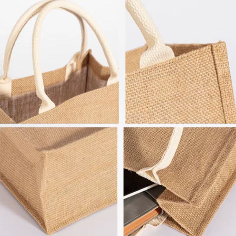 Sacs à main fourre-tout en lin vintage pour femmes, grands sacs à main de plage d'été, cuillère à soupe portable, poignée supérieure, sac à provisions, sac à main multiple