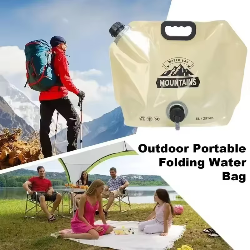 Sac à eau portable 8L, seau pliable