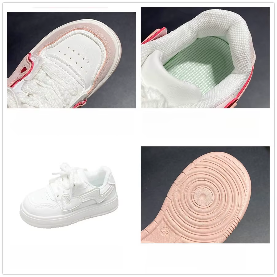 Chaussures Scolaires Blanches pour Petites Filles 2026 Nouvelle Collection Automne Baskets Décontractées à Plateforme pour Enfants Semelle Souple Confort Polyvalent Entraîneurs Pieds Nus