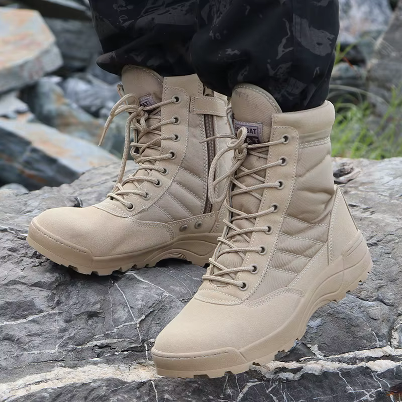Bottes Skip pour hommes, chaussures de sécurité de travail, force spéciale, bottes du désert, randonnée en plein air, chaussures de rinçage