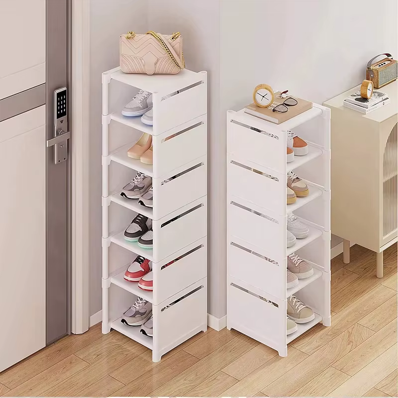 Organisateur de rangement pour chaussures étroites et élargies, multi-niveaux pour mur et porte, rangement domestique pratique adapté aux chambres de location