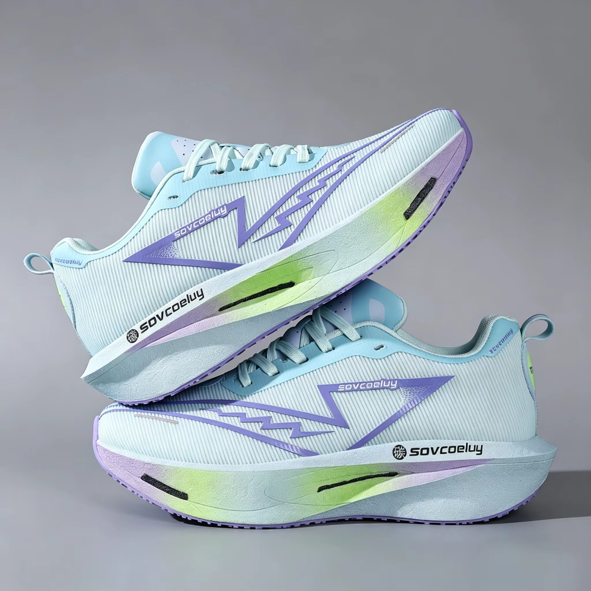 Chaussures de course pour hommes avec technologie de plaque en carbone et semelles antidérapantes en TPR
