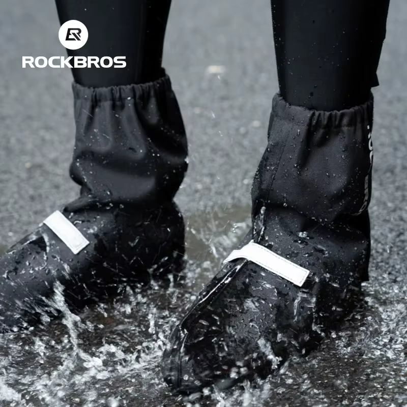 ROCKBROS-Couvre-chaussures de cyclisme imperméables, couvre-chaussures de course, couvre-chaussures de vélo de route VTT, coulée
