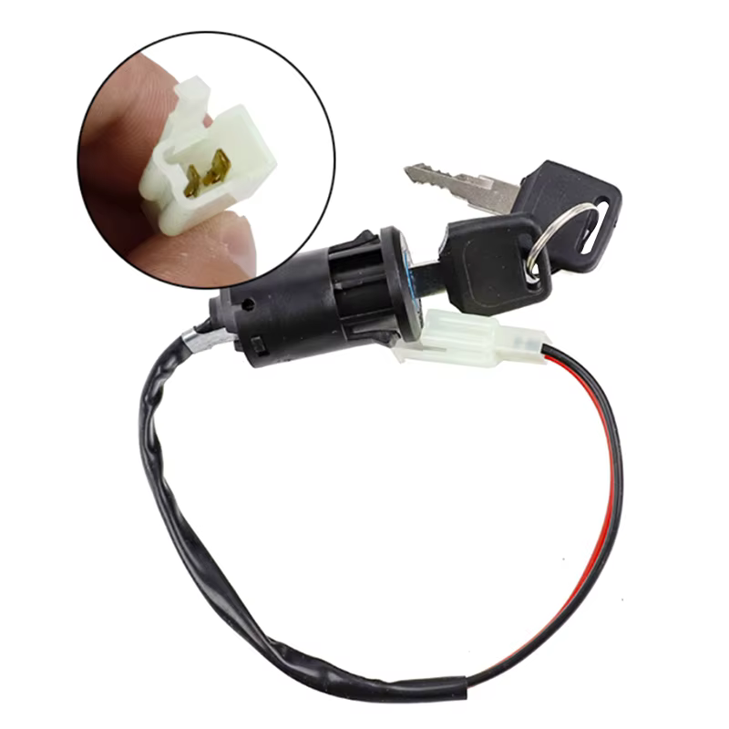 Interrupteur à clé de contact pour cyclomoteur, 2 fils, trou de 28mm, accessoire pour ATV, Dirt Bike, moto électrique, Go-Kart, outil marche/arrêt Durable