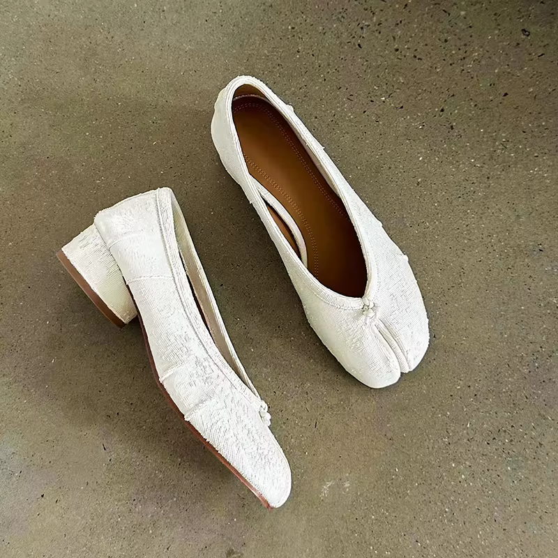 MEOD nouvelles chaussures à bout fendu pour femmes chaussures plates en cuir véritable talons hauts pour femmes chaussures décontractées de créateur à la mode chaussures de Ballet