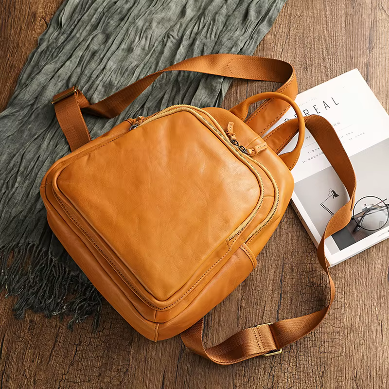 Sac à dos de luxe de styliste en cuir véritable pour femmes