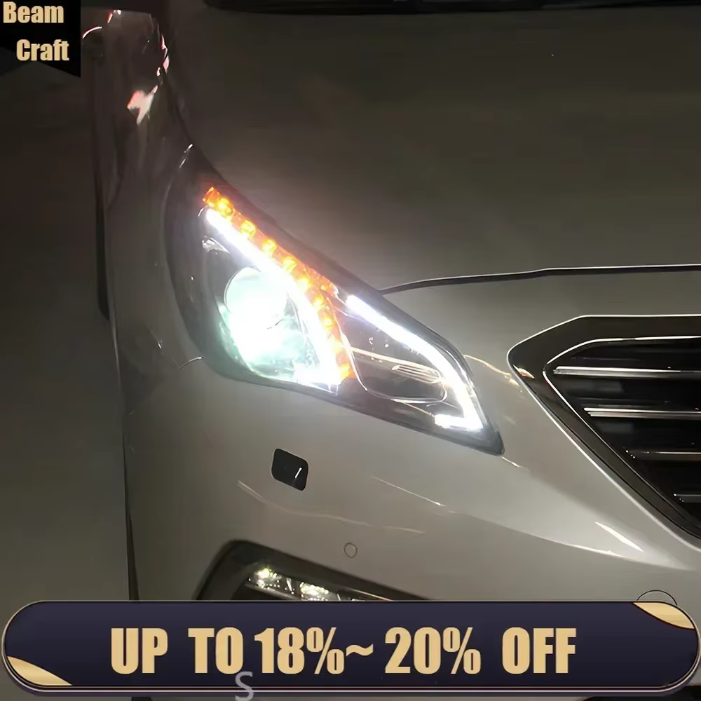 Lampe avant de voiture modifiée pour Sonata 9 2015 – 2018, mise à niveau Benz E Styling, assemblage de phares Led automobiles, accessoires d'objectif de projecteur