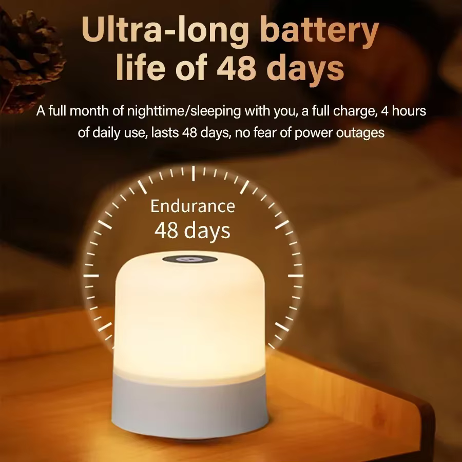 Veilleuse Led Rechargeable avec télécommande, interrupteur tactile, lampe de Table pour lecture, chambre à coucher, couleur rvb blanche, intensité variable, Portable