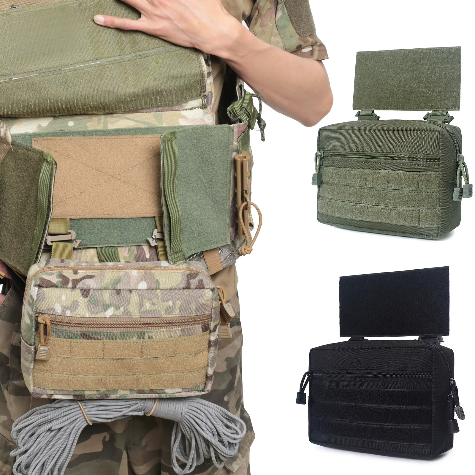 Pochette EDC Molle pour Sports de Plein Air, Organisateur de Poche D3, Accessoires pour Gilet MK3, Sac à Outils Multi-Usages, Sac EDC
