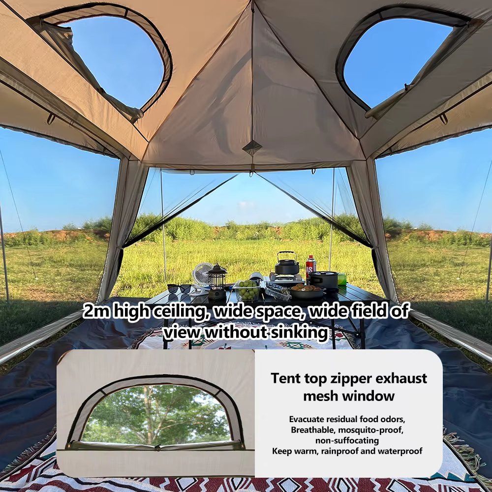 Tente de Camping en plein air avec cheminée
