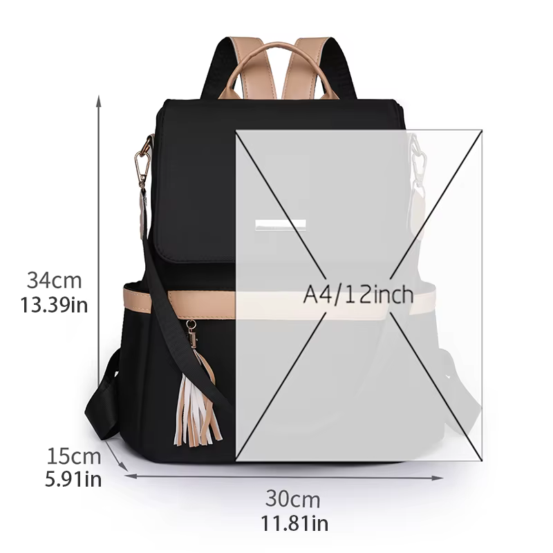 1 sac à dos classique antivol de taille moyenne avec des bretelles réglables noires minimalistes