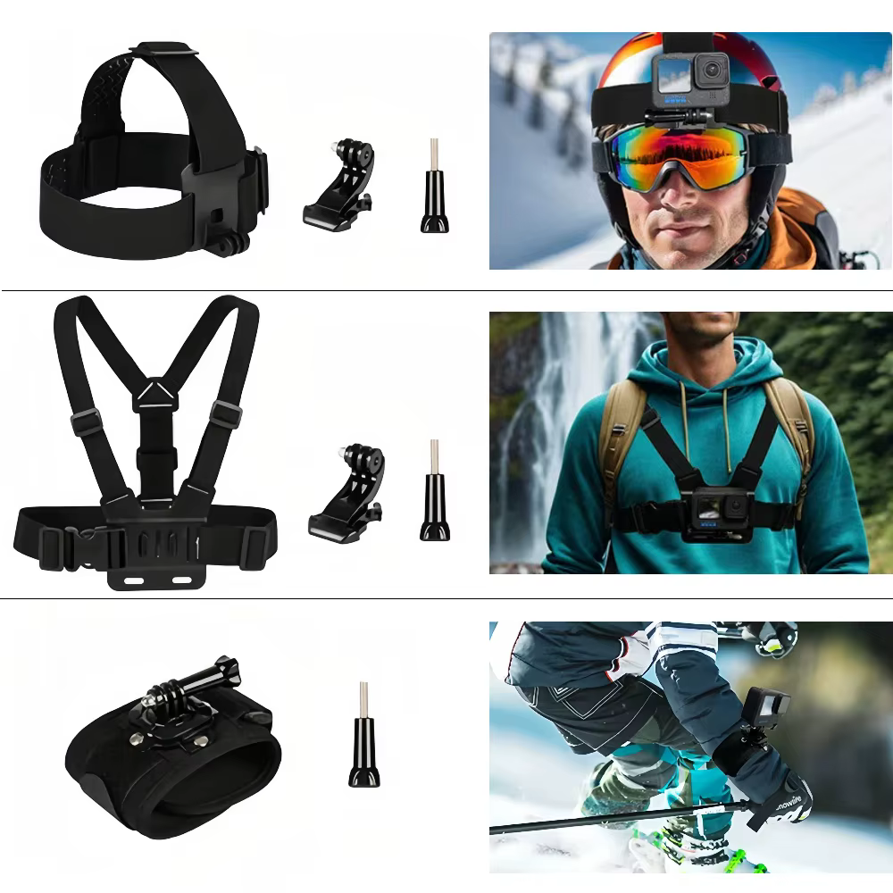 Ensemble d'accessoires pour GoPro Hero 13 12 11 10 9 noir