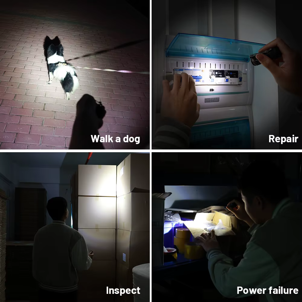 Lampes de poche tactiques SOFIRN SC13 1300lm rechargeables 18350 6000K Noir Vert Porte-clés 519A/SST40 LED Mini lampe torche d'urgence
