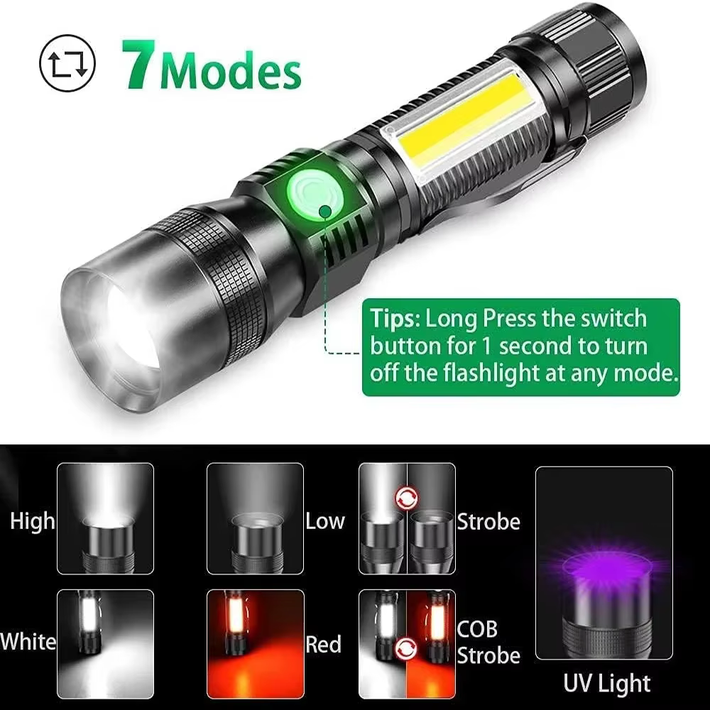 Lampe torche UV et lampe puissante rechargeable par USB
