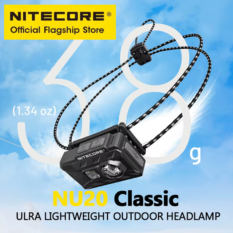 NITECORE NU20 lampe frontale Rechargeable USB-C classique 38 g phare Ultra léger pour sac à dos Camping en plein air