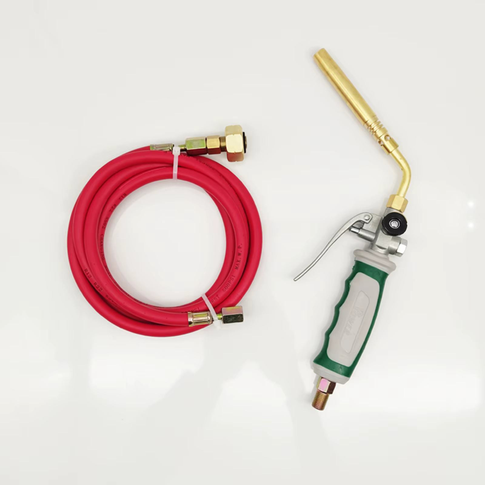 Torches à souder MAPP de Style allemand, Double interrupteur, brûleur à gaz liquéfié Portable, flamme en spirale avec tuyau en caoutchouc de 1.6m pour Barbecue