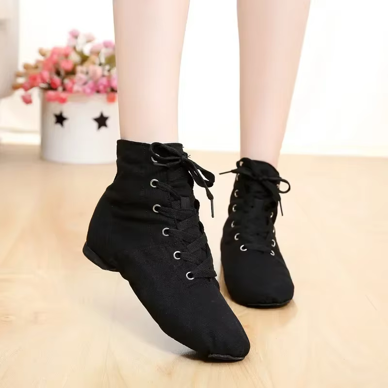 Coupons femme à lacets toile chaussure de danse Ballet Pointe baskets pour femmes hommes femmes danse Jazz chaussures