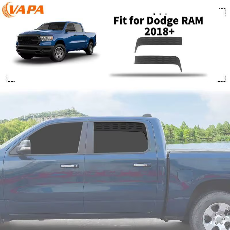Grille de ventilation arrière pour voiture, panneau de camping, garniture décorative en métal, compatible avec Dodge RAM 4 portes 2018 et plus, accessoires extérieurs