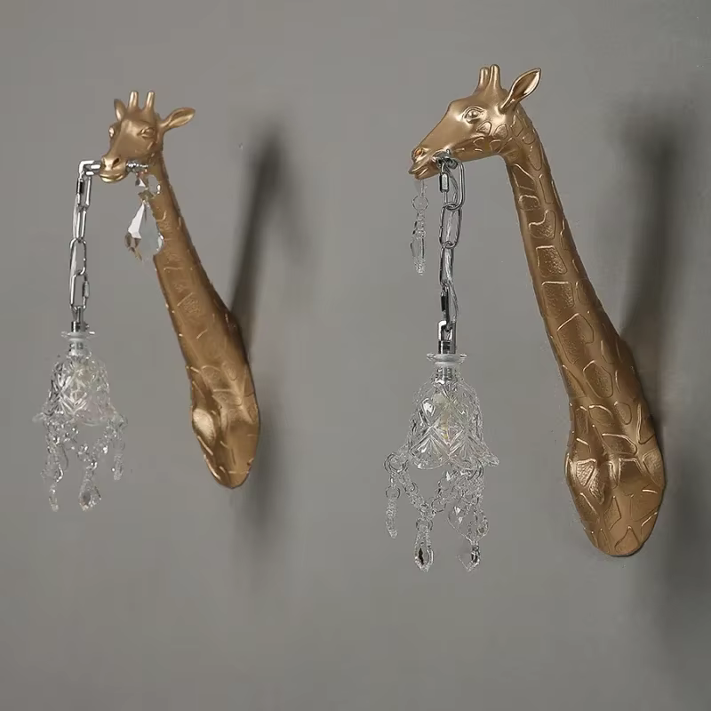Nordique nouvelle résine girafe mur LED lumière chambre tête de lit couloir étude lampe G9 ampoules hôtel salon atmosphère décor éclairage