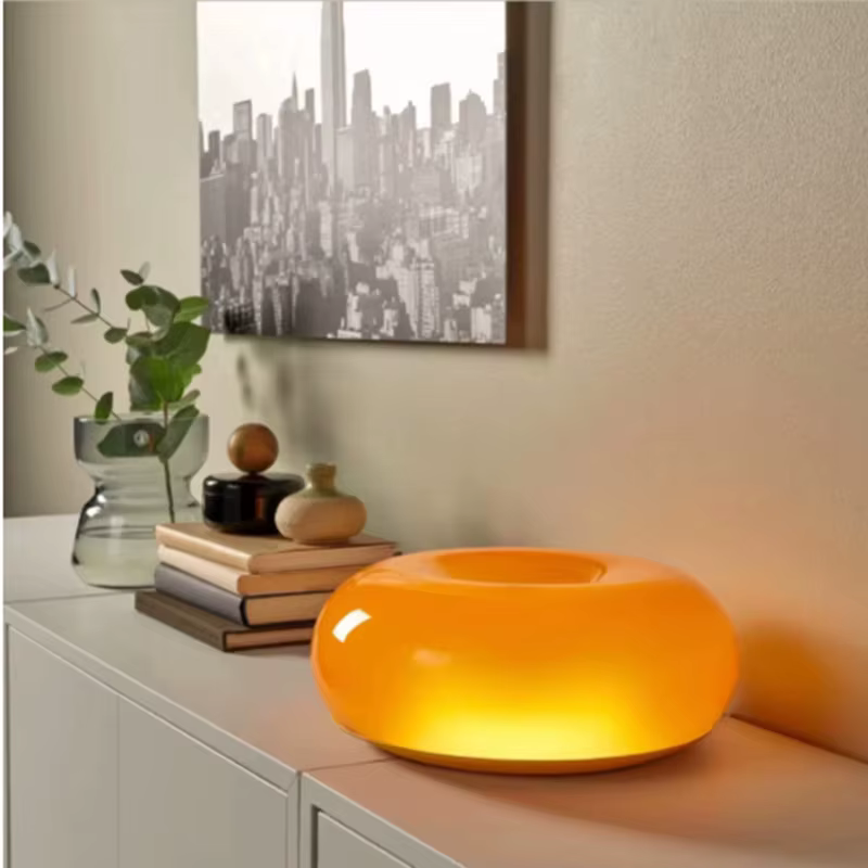 Appliques murales LED nordiques en verre, lampe d'ambiance Donut pour chambre à coucher, chevet, couloir, interrupteur tactile, luminaire décoratif d'intérieur pour la maison