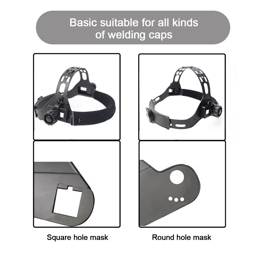 Accessoires pour masque de soudeur : Bandeau de remplacement réglable pour casque de soudage (trous carrés/ronds)