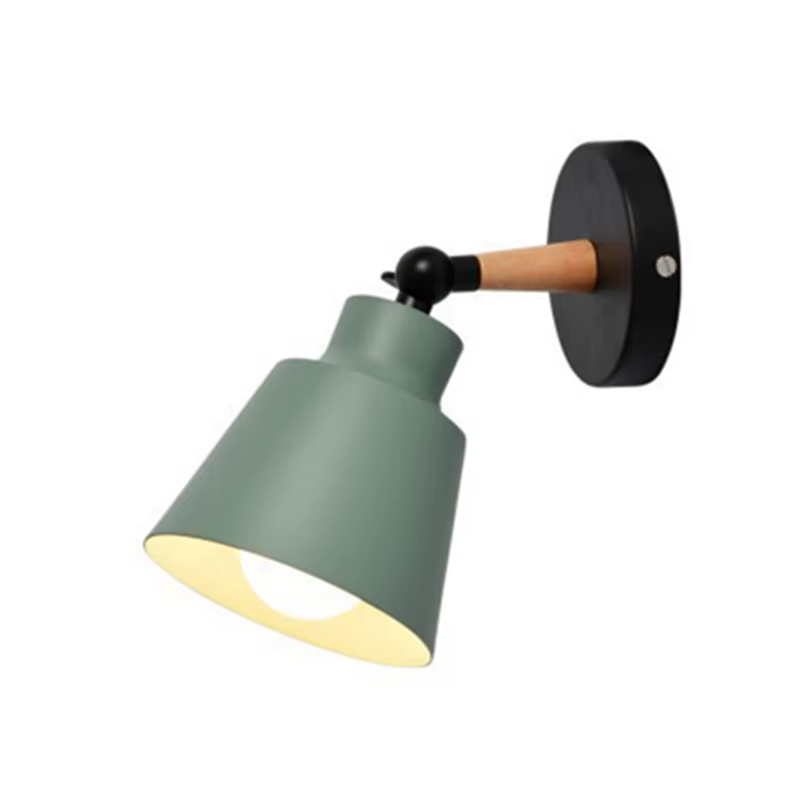 Nordique en bois massif chambre applique moderne minimaliste Macaron mur LED lampe créative salon couloir chevet applique