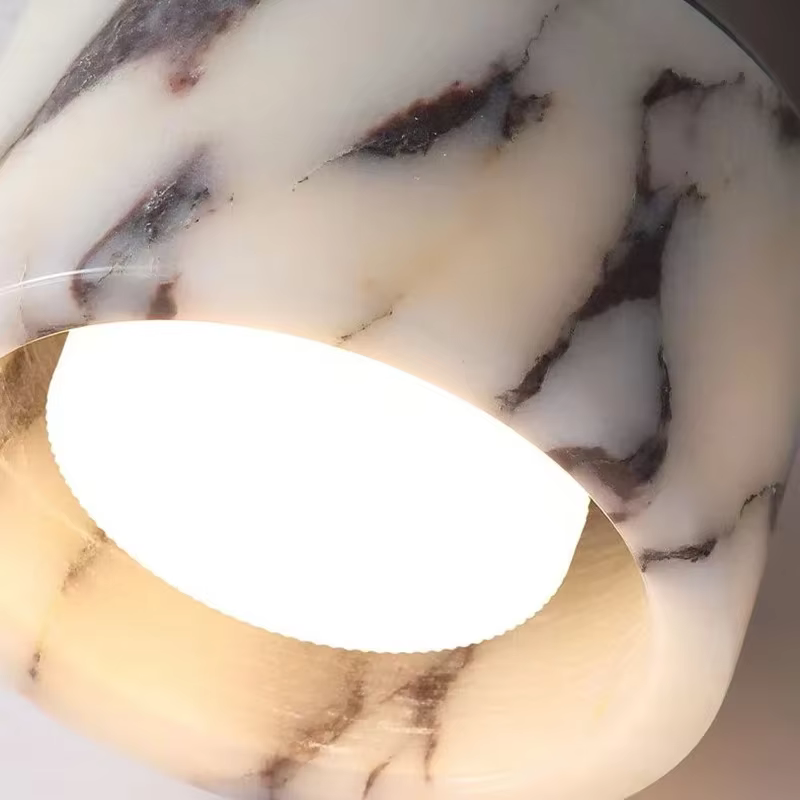 Lampe nordique cylindre de marbre pierre naturelle LED plafonnier petit applique chambre décor à la maison salon allée luminaires en métal