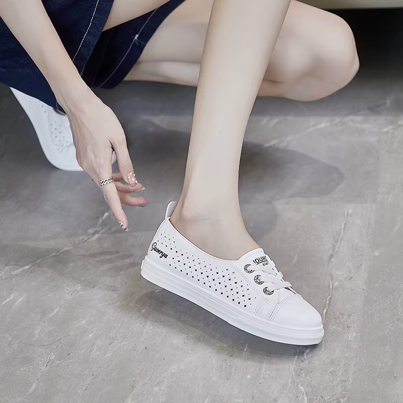 Chaussures plates femmes blanc