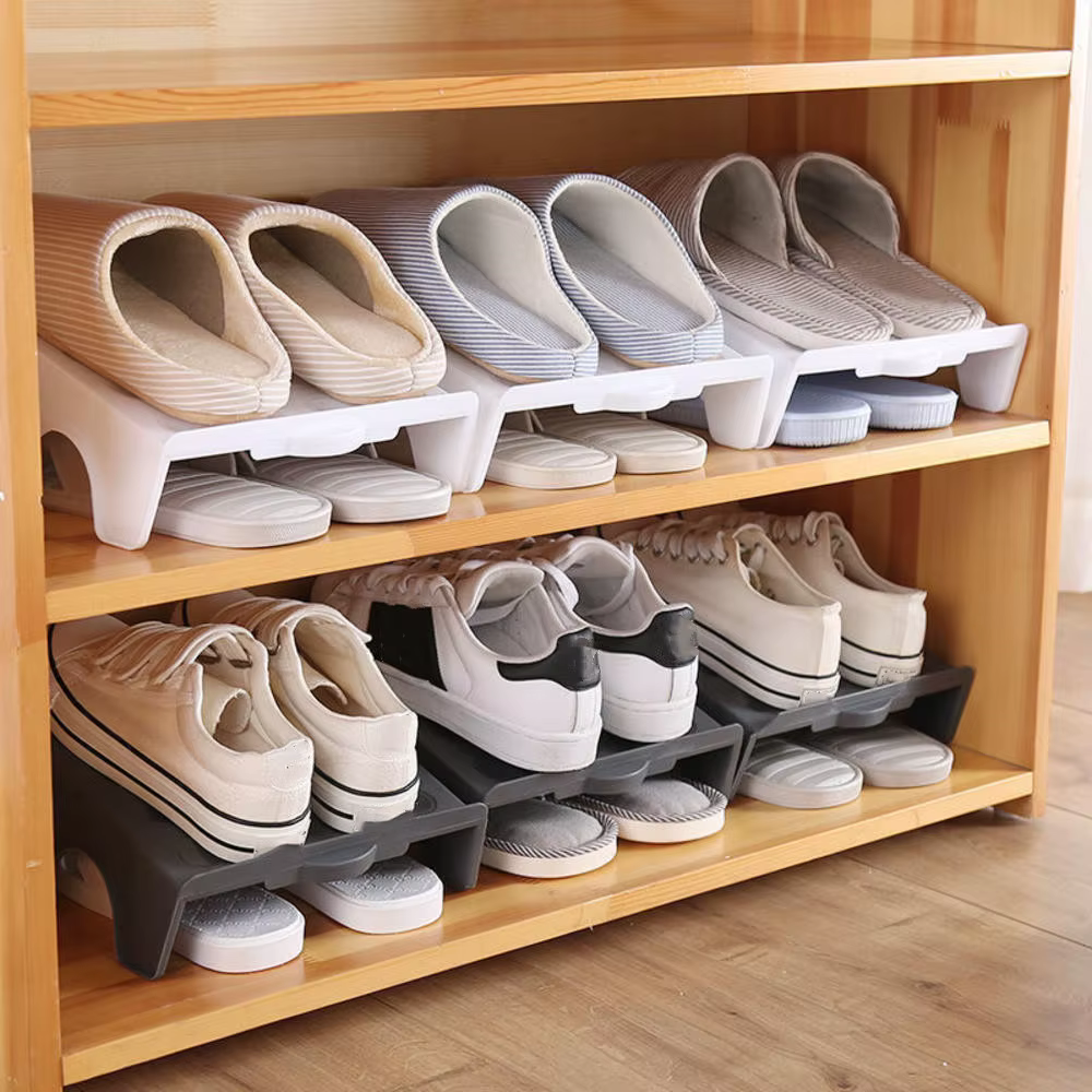 Support de rangement pour chaussures à double couche T1, armoire peu encombrante, support de Cisco, support de chaussures moderne