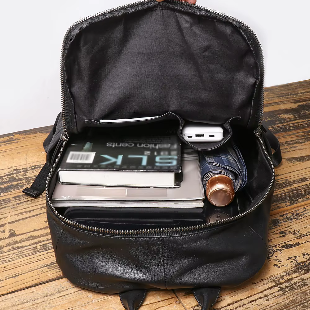 Sac à dos Double épaule en cuir véritable pour hommes