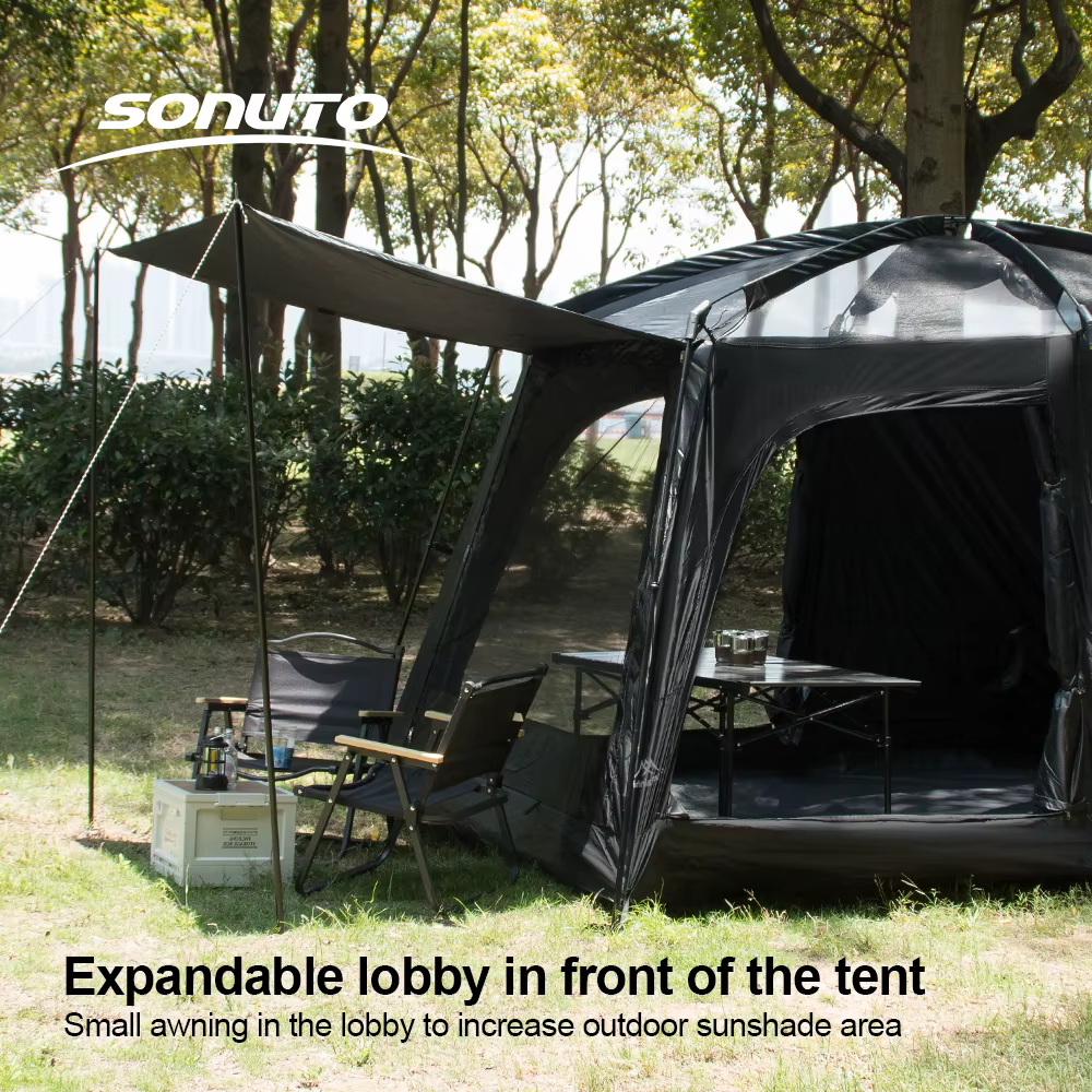 Tente familiale de Camping en plein air pour 3 à 12 personnes, Double couche surdimensionnée, 2 pièces, auvent épais et imperméable, équipement de tournée de camp familial