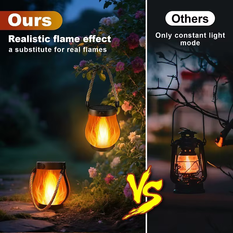 Lampes solaires à flamme pour le camping en plein air