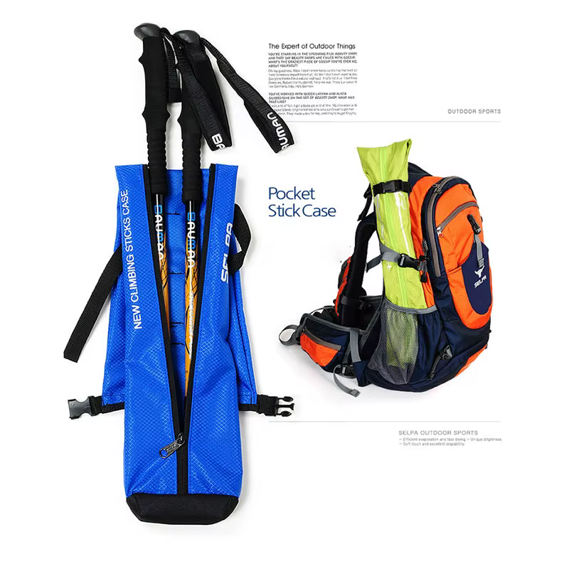 Sac de rangement portable pour bâtons de randonnée pliables